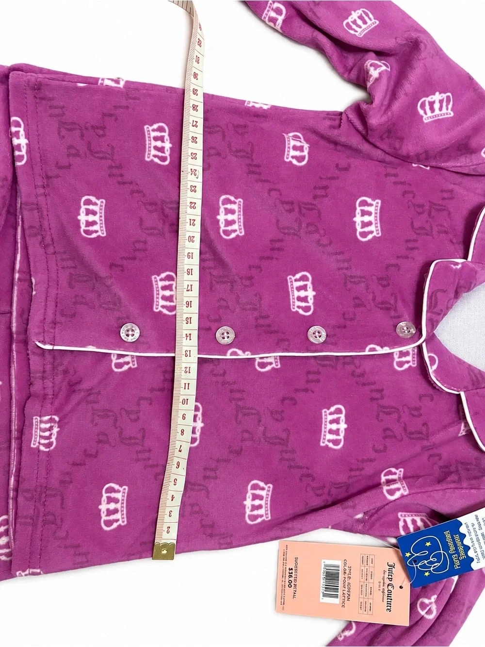 Juicy Couture Girls Pink Crown Print Pajama Set